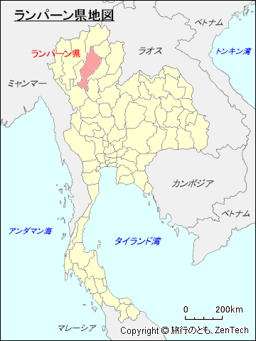 タイ王国ランパーン県地図