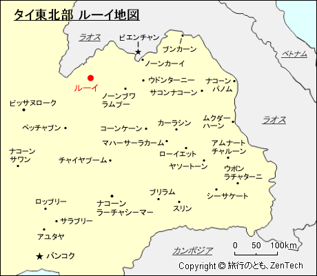 タイ東北部 ルーイ地図