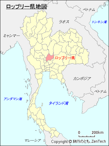 タイ王国ロッブリー県地図