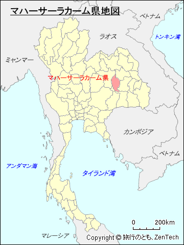 タイ王国マハーサーラカーム県地図