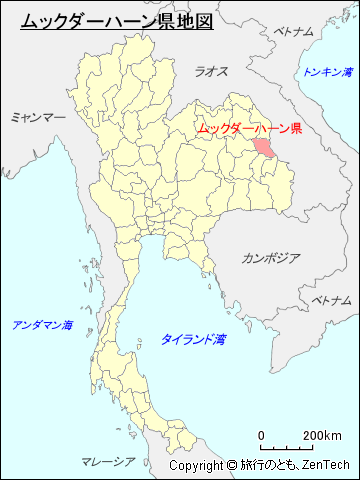 タイ王国ムックダーハーン県地図