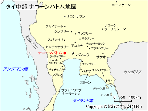タイ中部 ナコーンパトム地図