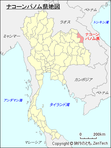 タイ王国ナコーンパノム県地図