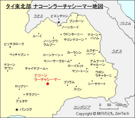 タイ東北部 ナコーンラーチャシーマー地図