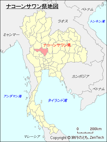 タイ王国ナコーンサワン県地図