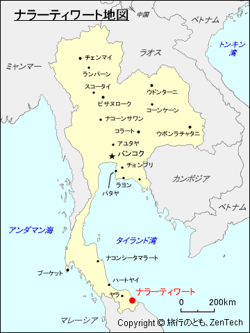 ナラーティワート地図