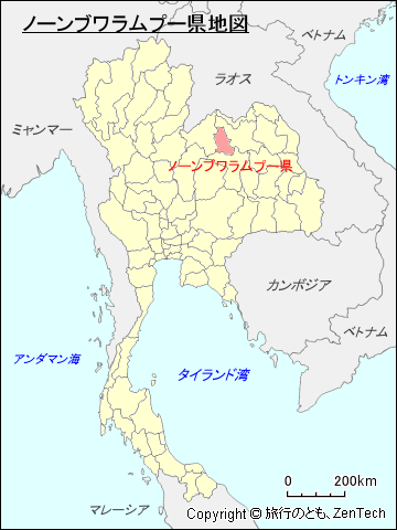 タイ王国ノーンブワラムプー県地図