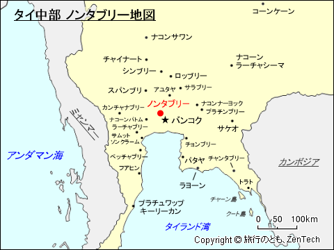 タイ中部 ノンタブリー地図