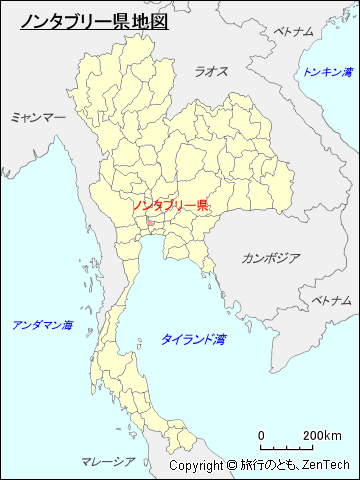 タイ王国ノンタブリー県地図