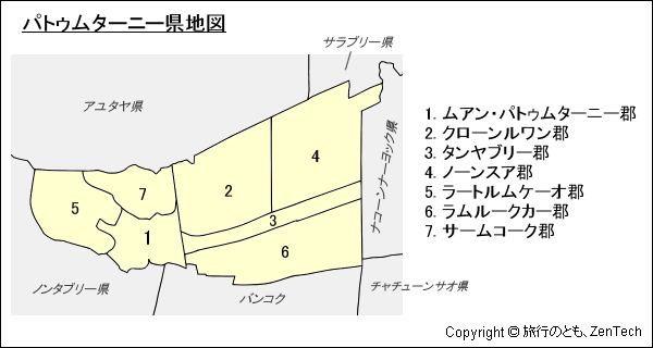 パトゥムターニー県地図