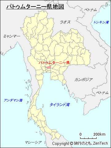 タイ王国パトゥムターニー県地図