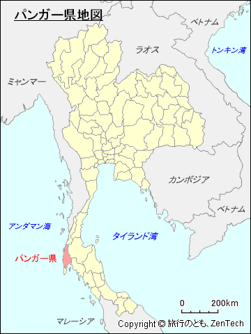 タイ王国パンガー県地図
