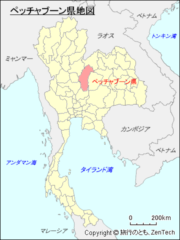 タイ王国ペッチャブーン県地図