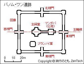 パノム・ワン遺跡 平面図