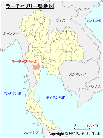 タイ王国ラーチャブリー県地図