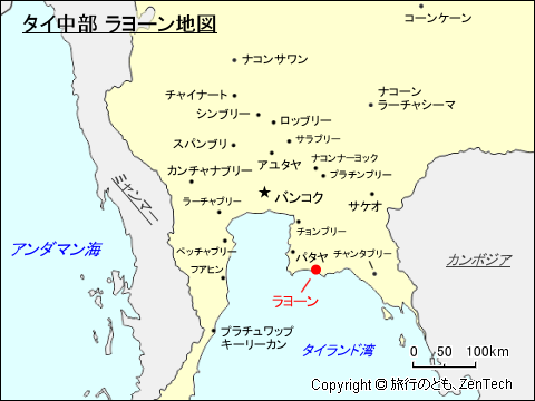 タイ中部 ラヨーン地図