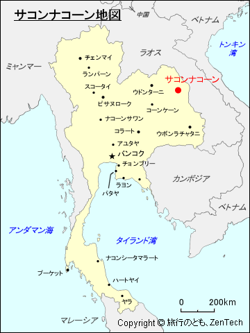 サコンナコーン地図