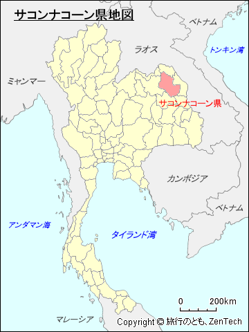 タイ王国サコンナコーン県地図