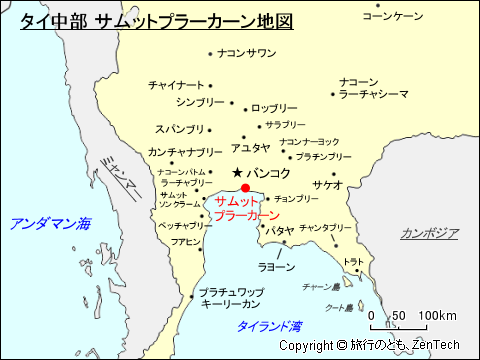 タイ中部 サムットプラーカーン地図