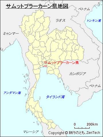 サムットプラーカーン県地図 旅行のとも Zentech