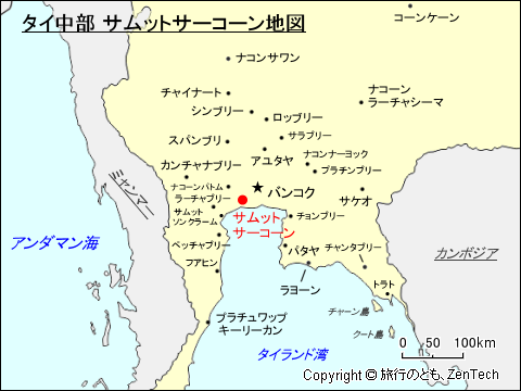 タイ中部 サムットサーコーン地図