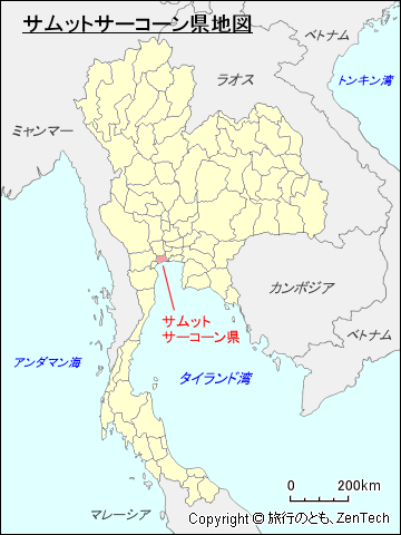 タイ王国サムットサーコーン県地図