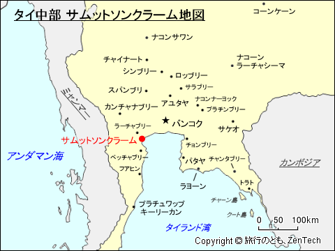 タイ中部 サムットソンクラーム地図