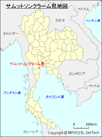 タイ王国サムットソンクラーム県地図