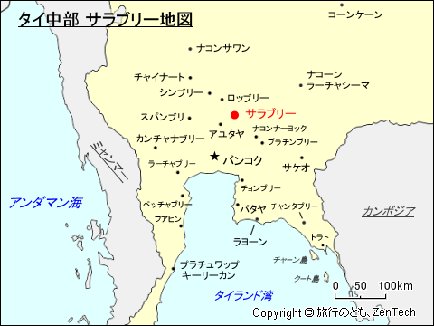 タイ中部 サラブリー地図