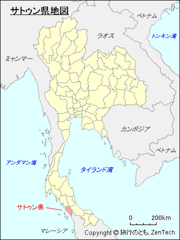 タイ王国サトゥン県地図