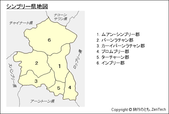 シンブリー県地図