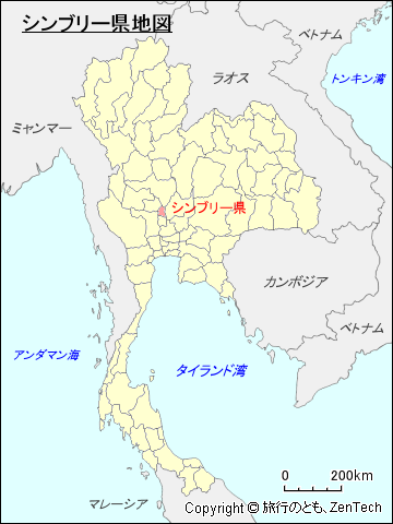 タイ王国シンブリー県地図
