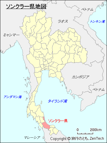 タイ王国ソンクラー県地図