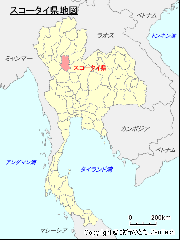 タイ王国スコータイ県地図