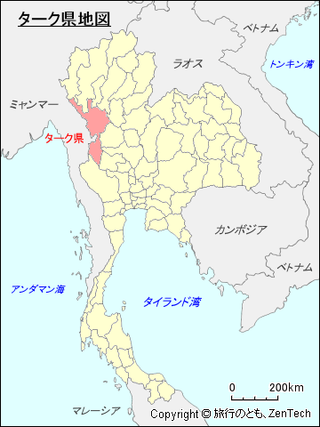 タイ王国ターク県地図