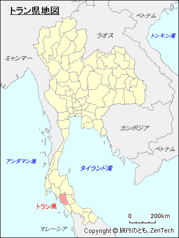 タイ王国トラン県地図