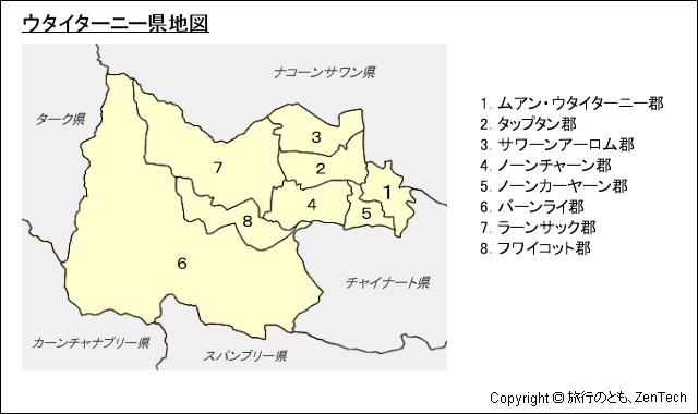 ウタイターニー県地図