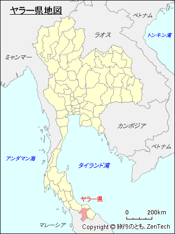 タイ王国ヤラー県地図