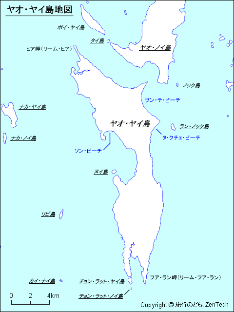 ヤオ・ヤイ島地図