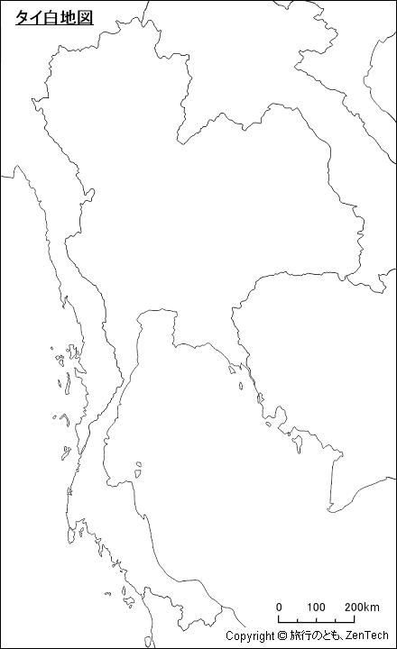 タイ白地図(国境線入り) タイ白地図(国境線入り)