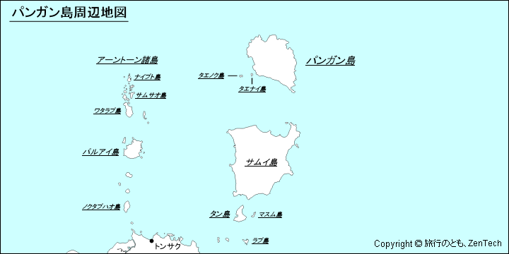 パンガン島周辺地図