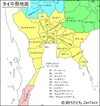 タイ中部地図