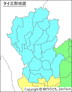 タイ北部地図