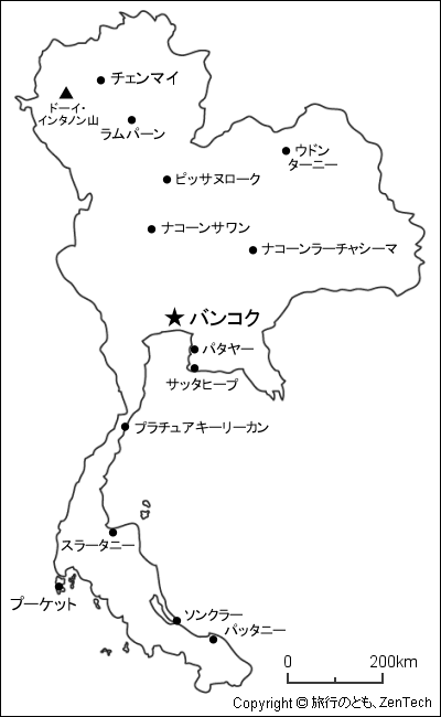 タイ白地図 大サイズ