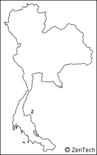 タイ白地図 小サイズ