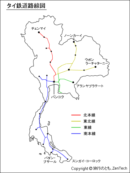 タイ鉄道路線図