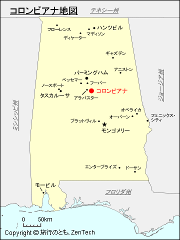 コロンビアナ地図