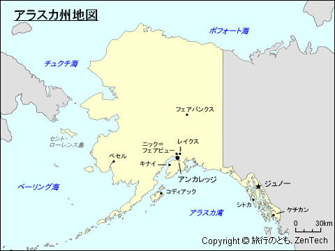 アラスカ州地図