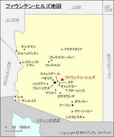 ファウンテン・ヒルズ地図