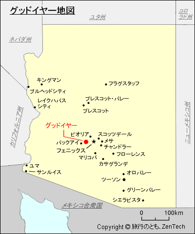 アリゾナ州グッドイヤー地図